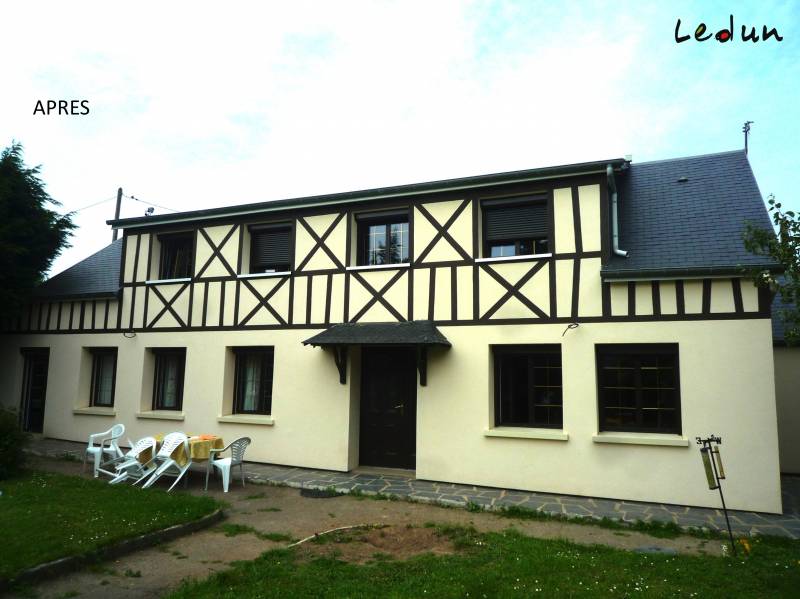 Rénovation de façade longère région proche Yvetot
